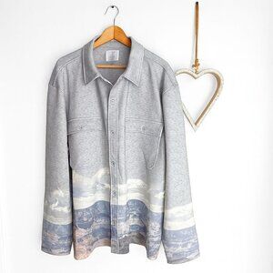 Stylus x Ladarius Campbell Button Up Shacket Jacket Mountain Design XXL Heather